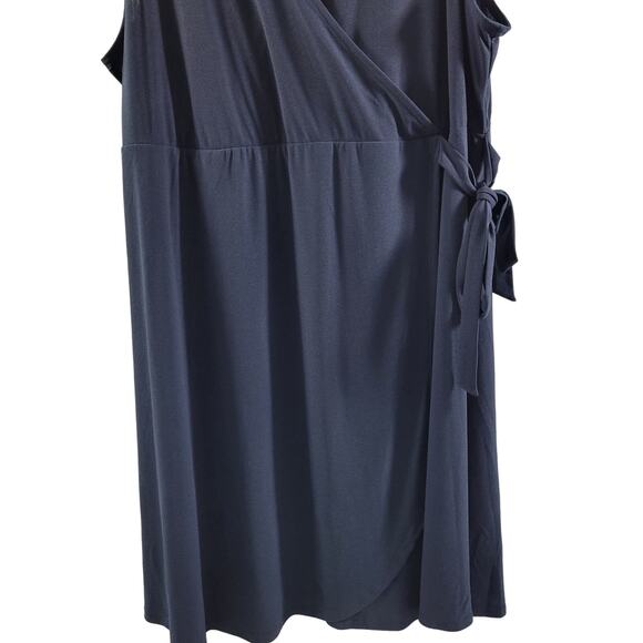 Torrid Women's Blue Faux Wrap Sleeveless V Neck Dress Size 4(26) 4X    2623-0139 - Picture 2 of 8